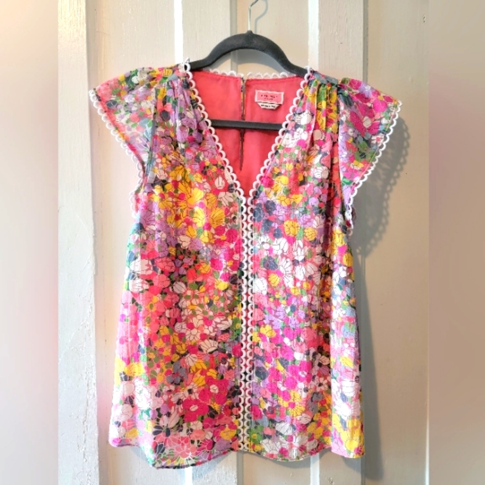 Kate Spade Floral Dots Burnout Blouse